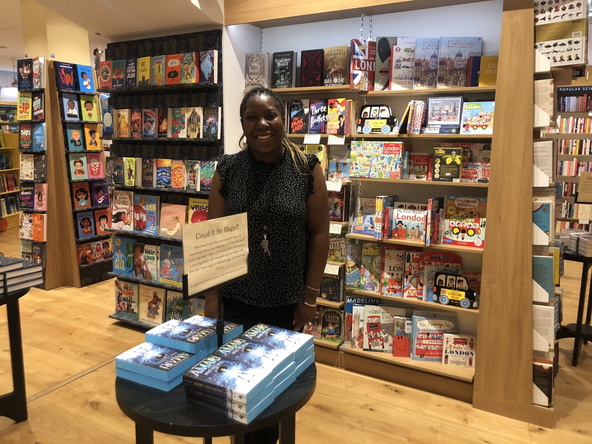 Liv_Carson_'s tweet photo. Happy PB Book Birthday @bb_alston and #AmariAndTheNightBrothers 💫💫💫. Best start to the day dropping off top secret bureau packages @HSKWaterstones and @WaterstonesWest. #NominationDetected @FarshoreBooks https://t.co/wzHVG2oYlb