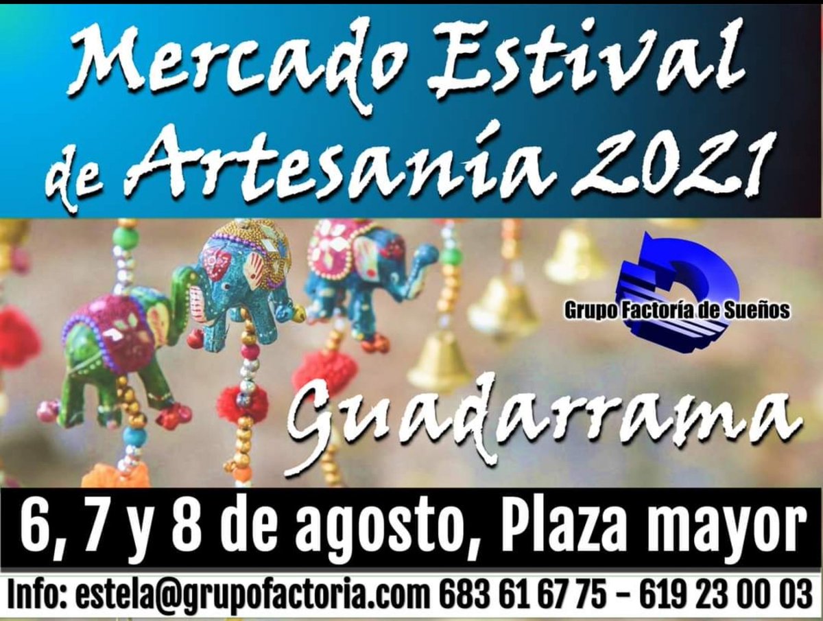 Este fin de semana 👉 MERCADO ESTIVAL DE ARTESANÍA DE #GUADARRAMA 🥁 con productos de artesanía, gastronomía y los regalos más originales 📅 viernes 6, sábado 7 y domingo 8 de agosto 📍 en la Plaza Mayor #ocio #ociomadrid #planes #plan #planes #mercado #ocioMadrid #ocioseguro