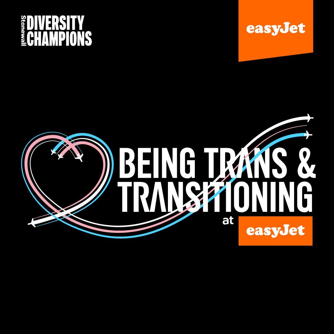 easyJet's tweet photo. We’ve teamed up with @stonewalluk to produce a "Being trans and transitioning" guide, to ensure we're all educated further to support our trans colleagues &amp; those who are considering or going through a transition. We're rolling this out across our network this summer 🧡#YouMatter https://t.co/k771dvIlvA