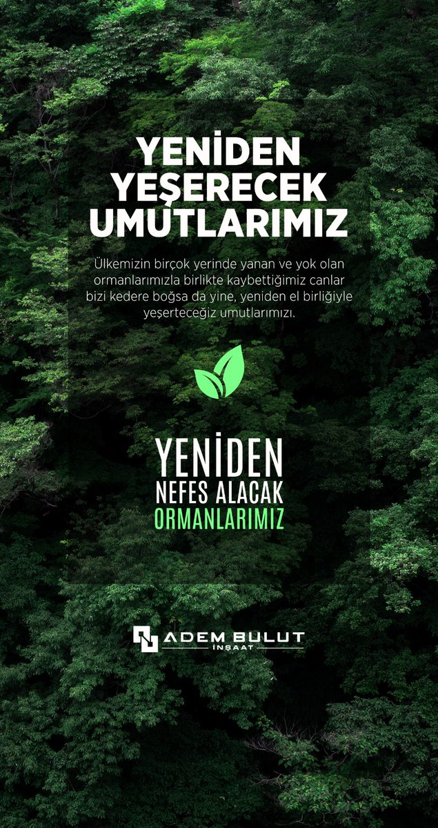 Yeniden yeşerecek umutlarımız. 
#YenidenYeşerteceğiz