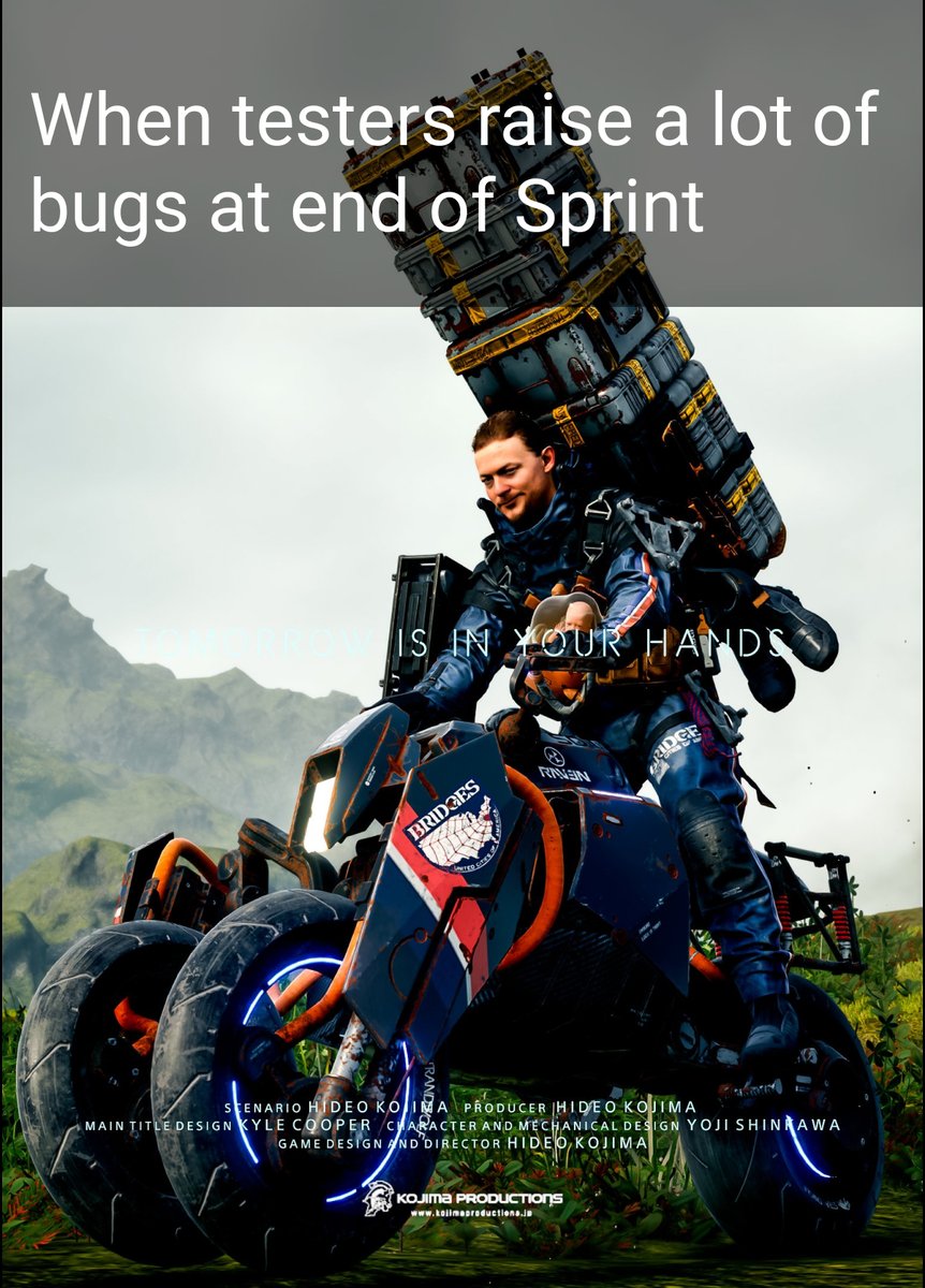 GravityComLabs's tweet photo. When testers raise a lot of bugs at end of Sprint. 😆😆#testers #software #scrum #development #developers https://t.co/J4in9xFqNW