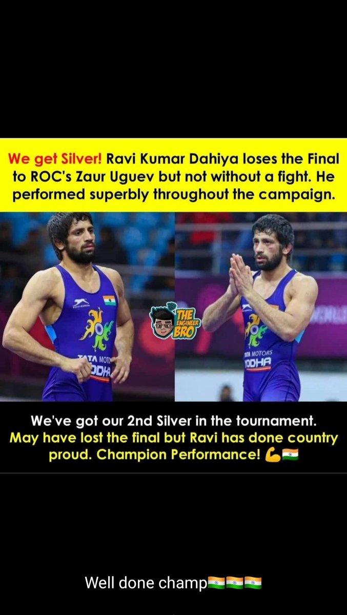 1650Raj's tweet photo. Ravi kumar dahiya.. You made us proud❤❤second silver medal for India in tokyo 2020 https://t.co/DM7EFFKwqf