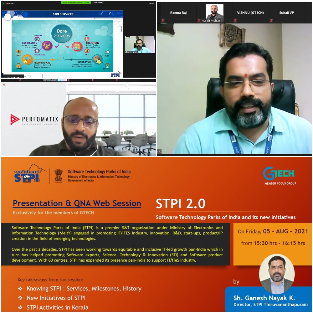 Director, @stpitvpm, Sh.@GaneshNayakK addressing the web interactive session for the  members of GTECH about STPI and  its new initiatives  on 05.08.2021.
#STPIINDIA  @Omkar_Raii @DeveshTyagii 
#STPINEXT #STPICoEs #GTech