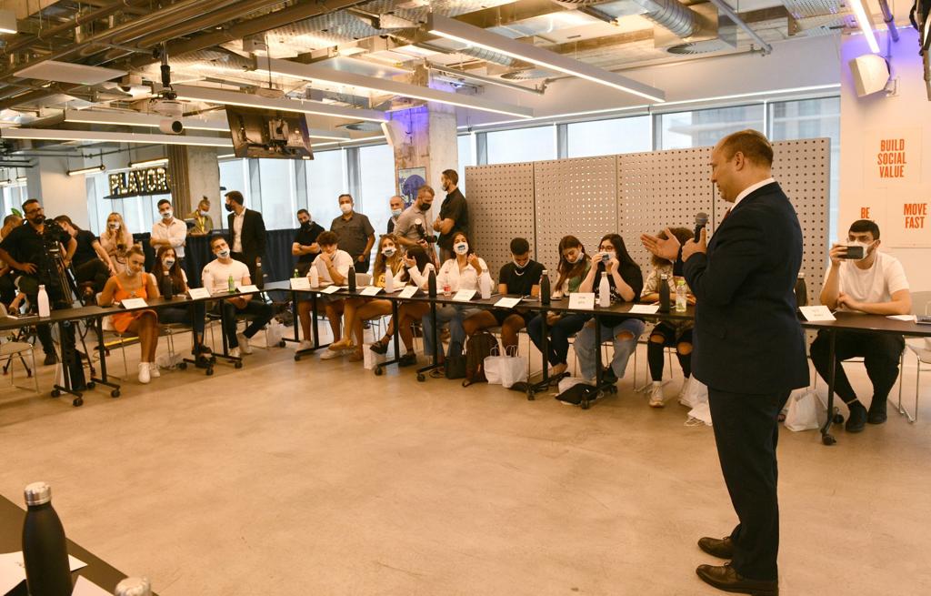Prime Minister Naftali Bennett meets with Internet stars and influencers as part of the national vaccination effort