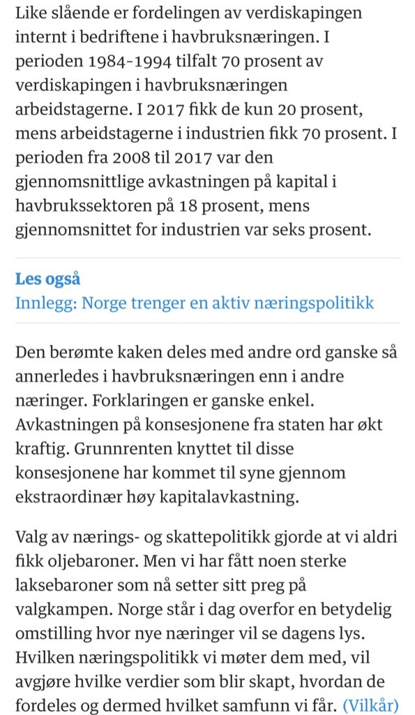 Athornor's tweet photo. Jeg håper vi kan ta opp igjen debatten om superprofitten som laksebaronene får fra konsesjonene sine.
https://t.co/do3VvbecWt https://t.co/20acYMuopI
