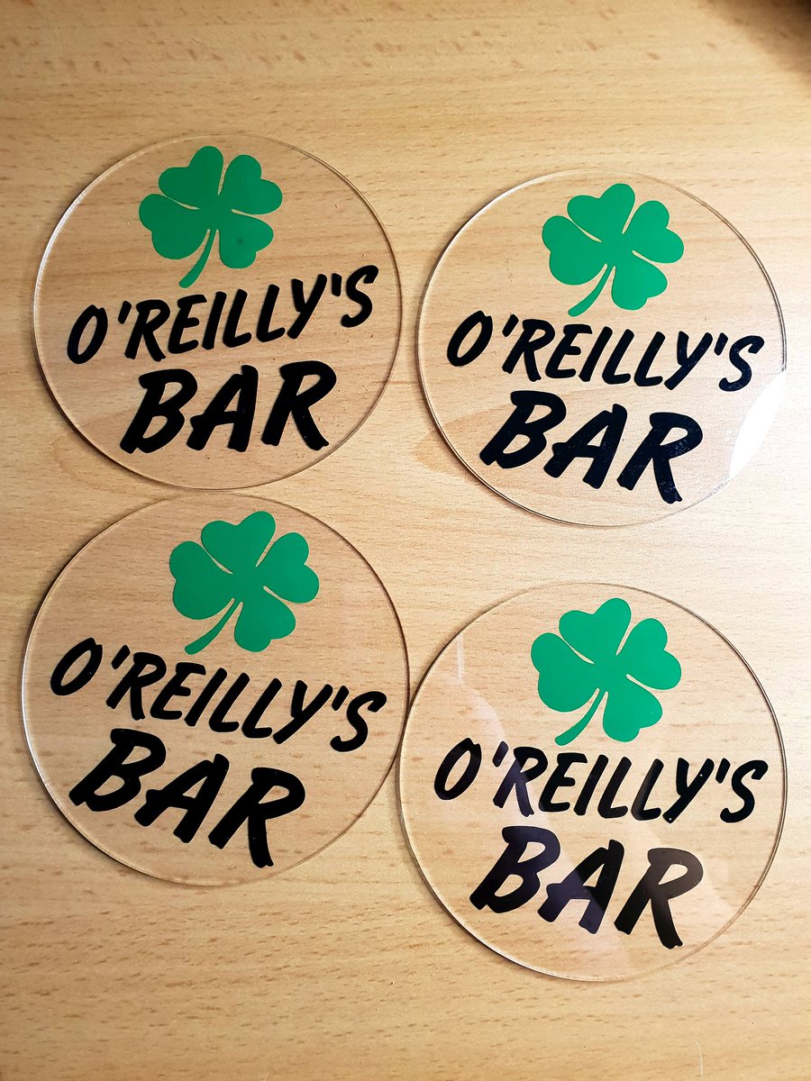 HugStuffUK's tweet photo. Custom Coasters done this week 🍀💚

From £2 each

#custom #decal #gift #birthday #custom #mancave #mancaveideas #mancavestuff #bar #pub #home #celtic #vinyl #sticker https://t.co/HSgtwiRWlt