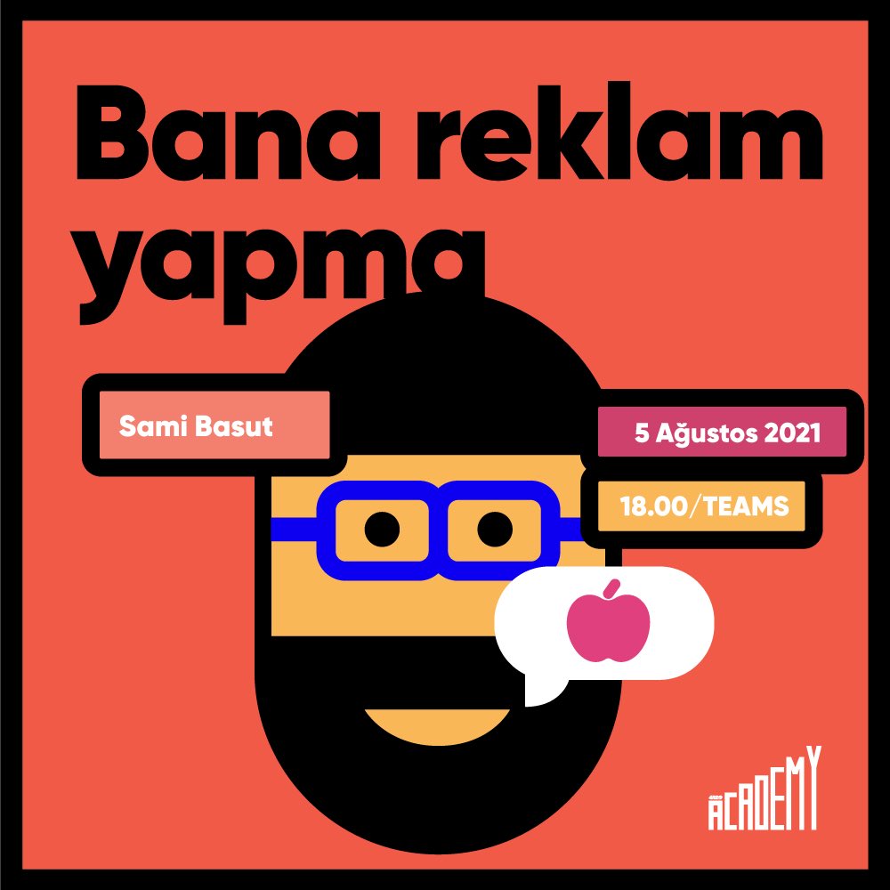 Bugün 4129Grey Academy'de, Sami Basut "Bana Reklam Yapma" sunumuyla birlikte! 🎤 Sami Basut 📍Teams 📅 5.08.2021 ⏰ 18.00