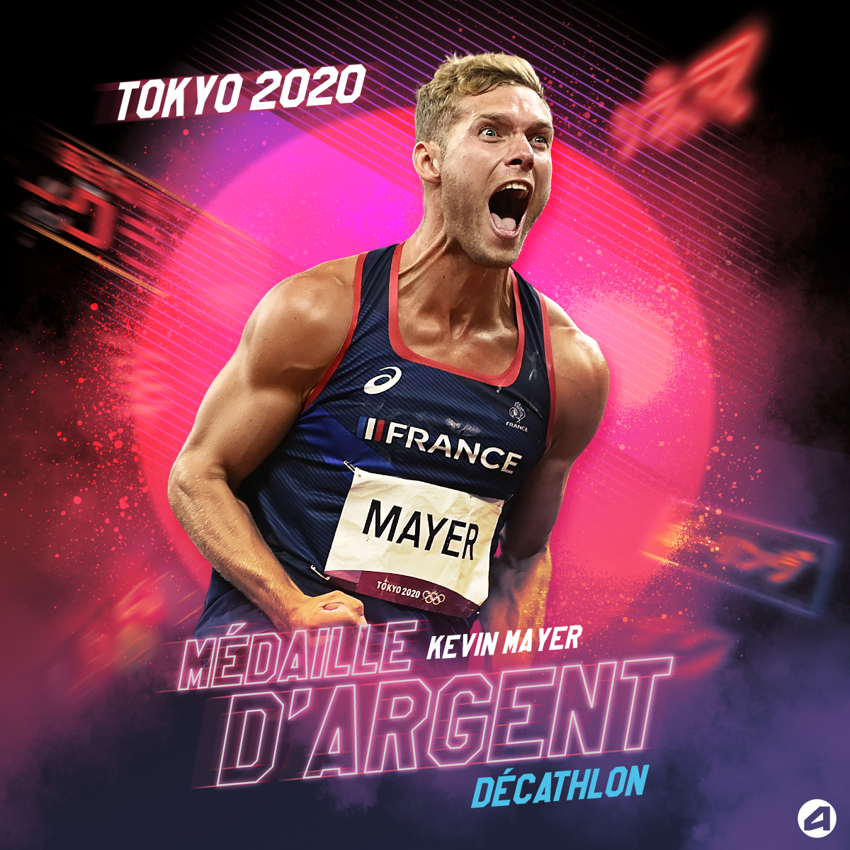 🥈 𝗩𝗜𝗖𝗘-𝗖𝗛𝗔𝗠𝗣𝗜𝗢𝗡 𝗢𝗟𝗬𝗠𝗣𝗜𝗤𝗨𝗘 !

🇫🇷 Kevin Mayer remporte la médaille d’argent du décathlon avec 8726 pts à #Tokyo2020 !

👏 Une magnifique récompense pour son immense courage !

#JeuxOlympiques #Athletics