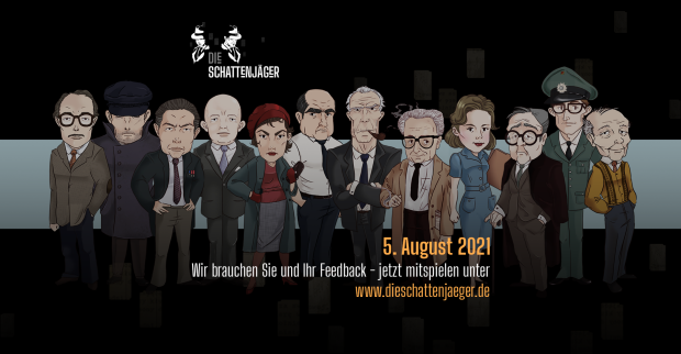 "Die Schattenjäger" - unser Point&amp;Click Adventure mit historischem Bildungsanspruch.

In der Rolle von Staatsanwälten setzen Sie sich in der BRD der 60er Jahre mit dem Fall Reinefarth und seiner Rolle im Massaker von Wola auseinander. 

Jetzt 4free: dieschattenjaeger.de/home 
👇