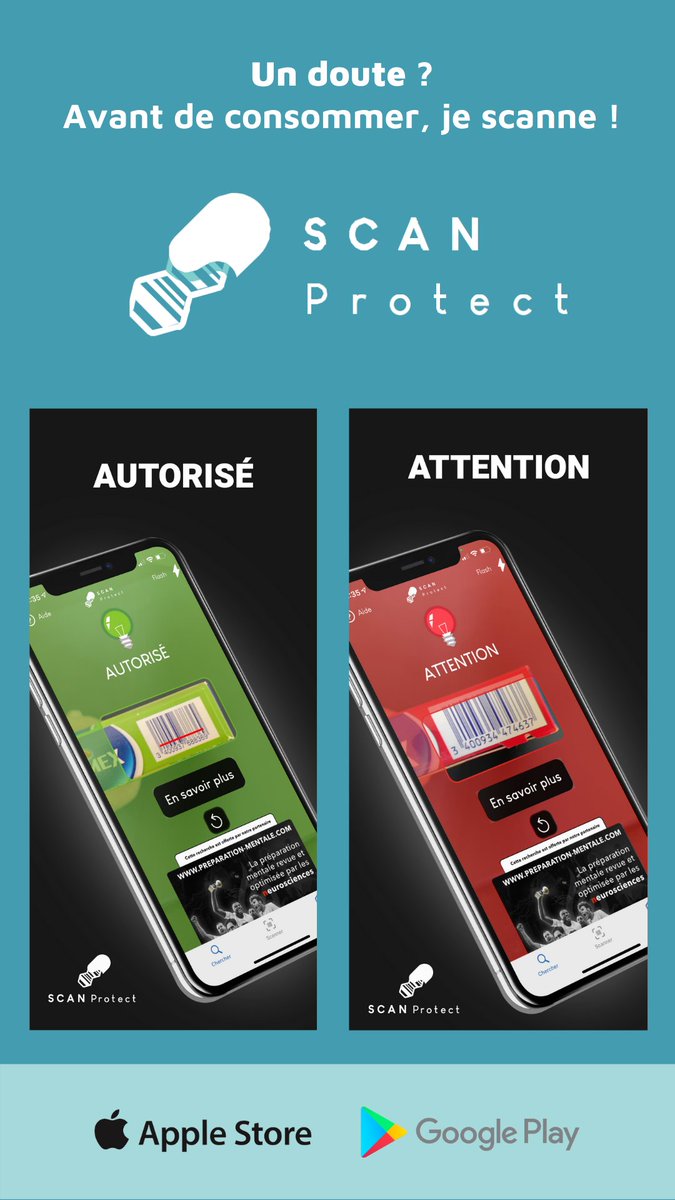 Antidopage's tweet image. À tous les sportifs honnêtes qui ne veulent pas être testés positifs ! 
Une solution : SCAN Protect 💪

#antidopage #JOTokyo #sport #AppleStore #GooglePlay #SCANProtect