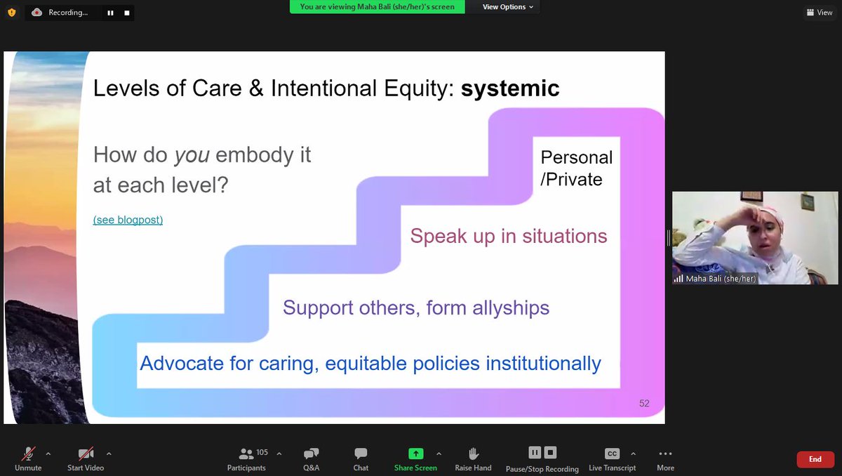 A few slides from <a href="/Bali_Maha/">Maha Bali, PhD مها بالي 🌵🇵🇸</a>'s keynote at #UWdtl's <a href="/UWDEPD/">UW-Madison Distance Teaching & Learning (DT&L)</a> Conference this morning. Check out her Keynote Follow-Up starting now!