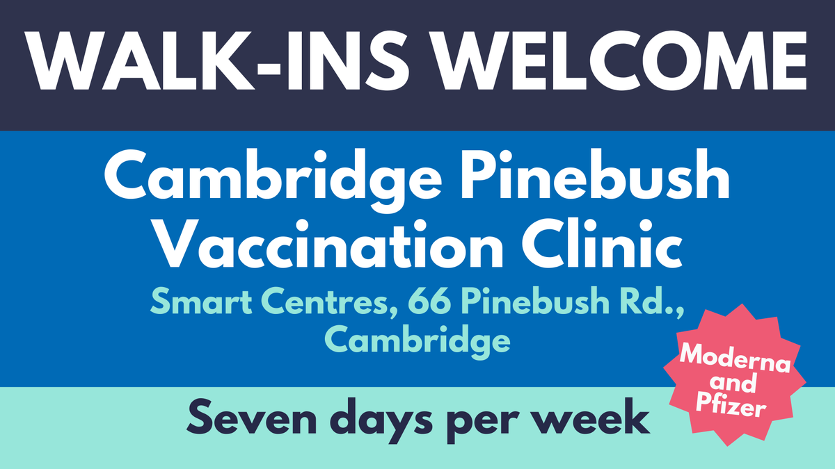 💙You can help #TeamVaccineWR:
Know someone looking for a fast and easy way to get a COVID-19 vaccine? Let them know walk-ins are welcome at all <a href="/RegionWaterloo/">Region of Waterloo</a> vaccine clinics!🚶🏾‍♀️
🤳Send friends and family this link for clinic info and hours: regionofwaterloo.ca/VaccineClinics