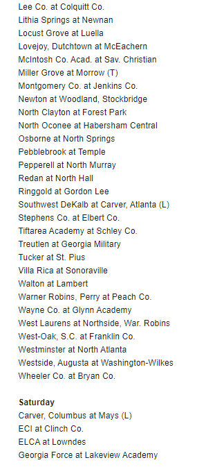 Ready for kickoff? 

First scrimmage games of the season are tonight. If you know of a <a href="/OfficialGHSA/">GHSA</a> scrimmage this weekend that's not on the schedule, let us know. Updated schedule will be in Friday's GHSF Daily. (That <a href="/LCHSTrojans/">LCHS Trojans</a> at <a href="/CCPackersFball/">Colquitt County Football</a> game sounds pretty good!)