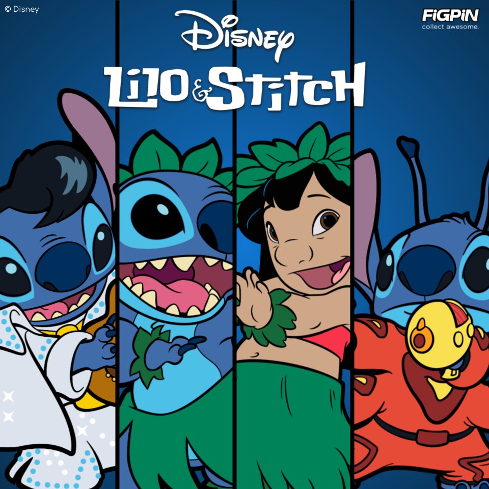 FiGPiNofficial's tweet photo. Your favorite blue alien is back and this time in some unforgettable outfits along with his best friend, Lilo!

Add this whole new lineup to your collection, coming next week!

@Disney #Disney #DisneyPins #DisneyStyle #DisneyStich #LiloandStitch #Stitch #FiGPiN #CollectAwesome https://t.co/oONbpKOZPo