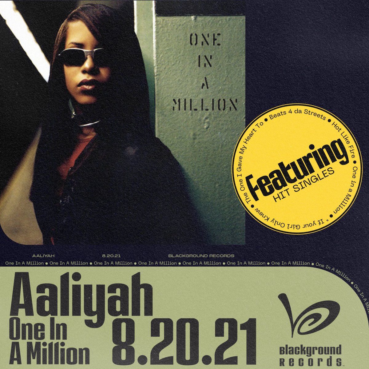 Blackground's tweet photo. Aaliyah’s music will officially be available on all major digital streaming platforms + physical albums. #AaliyahIsComing (Thread) 
 08/20 - “One in a Million” Album https://t.co/yCpw6XnBYq