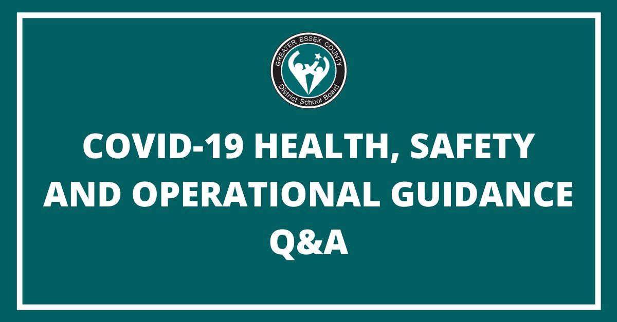 The GECDSB has compiled a list of FAQs that have come in since the Ministry of Education released the COVID-19: Health, safety and operational guidance for schools document: bit.ly/3jtYgO7
