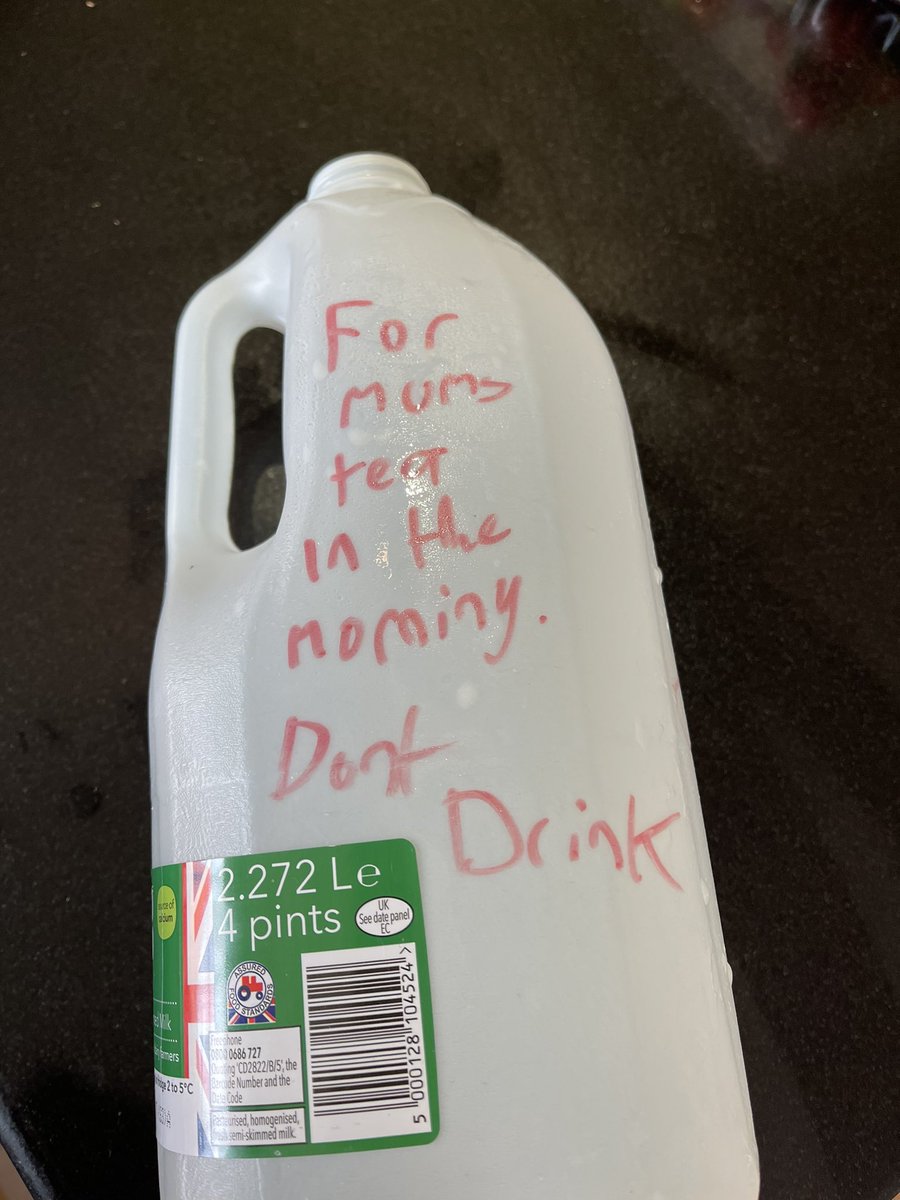 Had a very very long chat last night on why he could not use the last of the milk in his cereal! I think he got the message