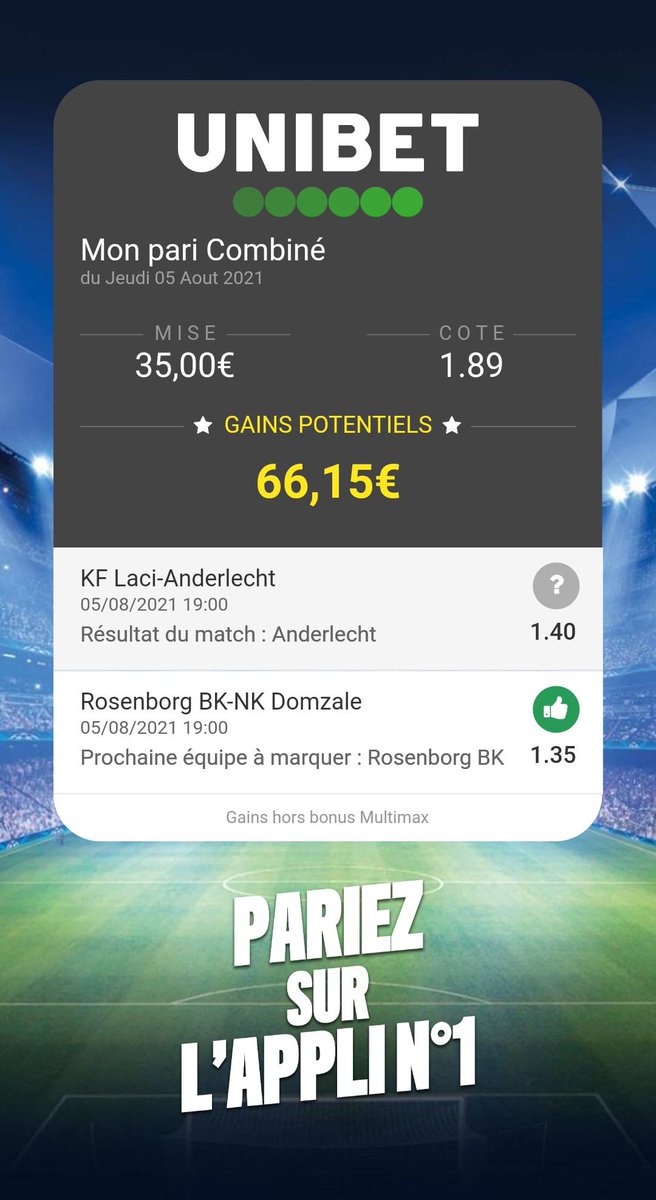 PronoBein's tweet photo. Aujourd'hui dans le VIP c'est 100% de réussite
Live a @1,80🔥
Safe a @3,00🔥🔥
Fun a @19,40 🔥🔥🔥
#TeamParieurs merci @UnibetFrance https://t.co/puFGmhnYNx