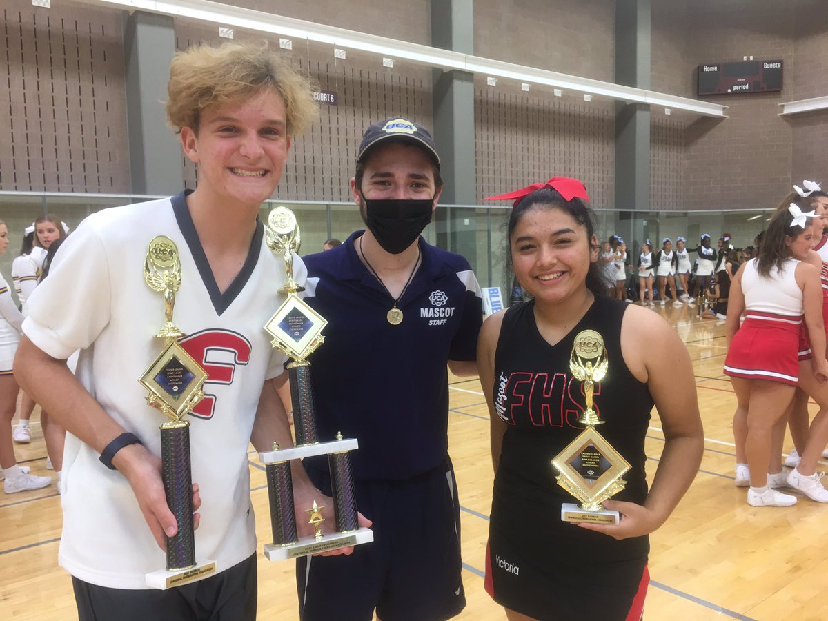 FBGCHEER's tweet photo. Superior Team Award, 3rd in Game Day &amp; Rally Routine &amp; “Tradition” Award (which is given to the team who shows the most Spirit for their school).  Top Mascot (Colton) &amp; Top Leadership for Mascot (Victoria) Award. FHS CHEER represented Fredericksburg with class! Congrats! https://t.co/4kJ3loWO02