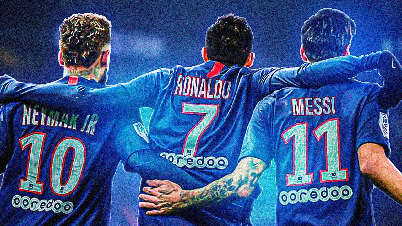 Quadro futebol cristiano ronaldo lionel messi neymar