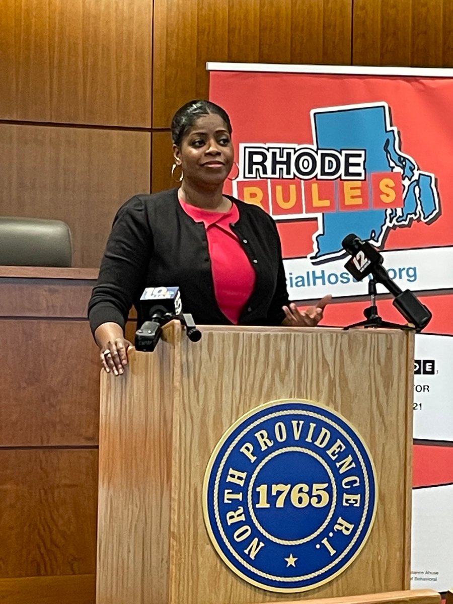 RIBHDDH's tweet photo. Please share-
Secretary of @RIEOHHS @womazetta Jones told parents at the #RhodeRules press conference the importance of the @SocialHostRI law cannot be overstated. By not purchasing or supplying alcohol to underage youth, we protect them as well as our communities and families. https://t.co/CCANkFkgrT