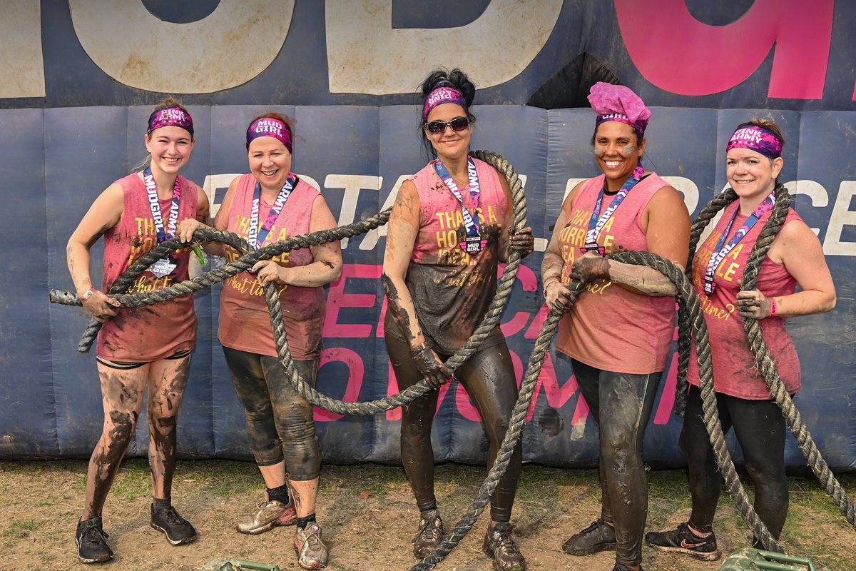 StructuresBuild's tweet photo. Teamwork is a key component of our organization’s success and when our team members ask they shall receive! The ladies of our organization asked if they could compete in the 2021 Mud Girl Run so we obliged! Great Job ladies! #TeamStructures #teamwork #success https://t.co/tJrDeDUgtM