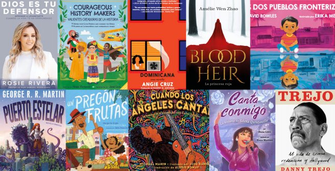 collage of new books in Spanish