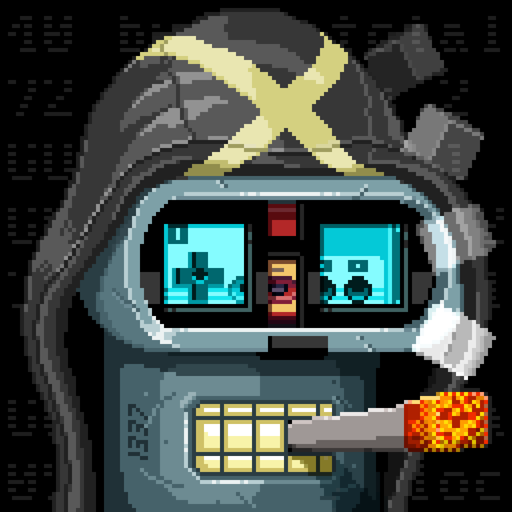 BKK_BROS's tweet photo. GameBro #xAix for @xaix2k
Based from his smoking punk and robot he loves!
❤️⌨️💾🤖👓🚬 ❌ 👾🕹️
Pixel Art by @BKK_BROS
https://t.co/p8h6tHUtQu https://t.co/CYygV9uqD5