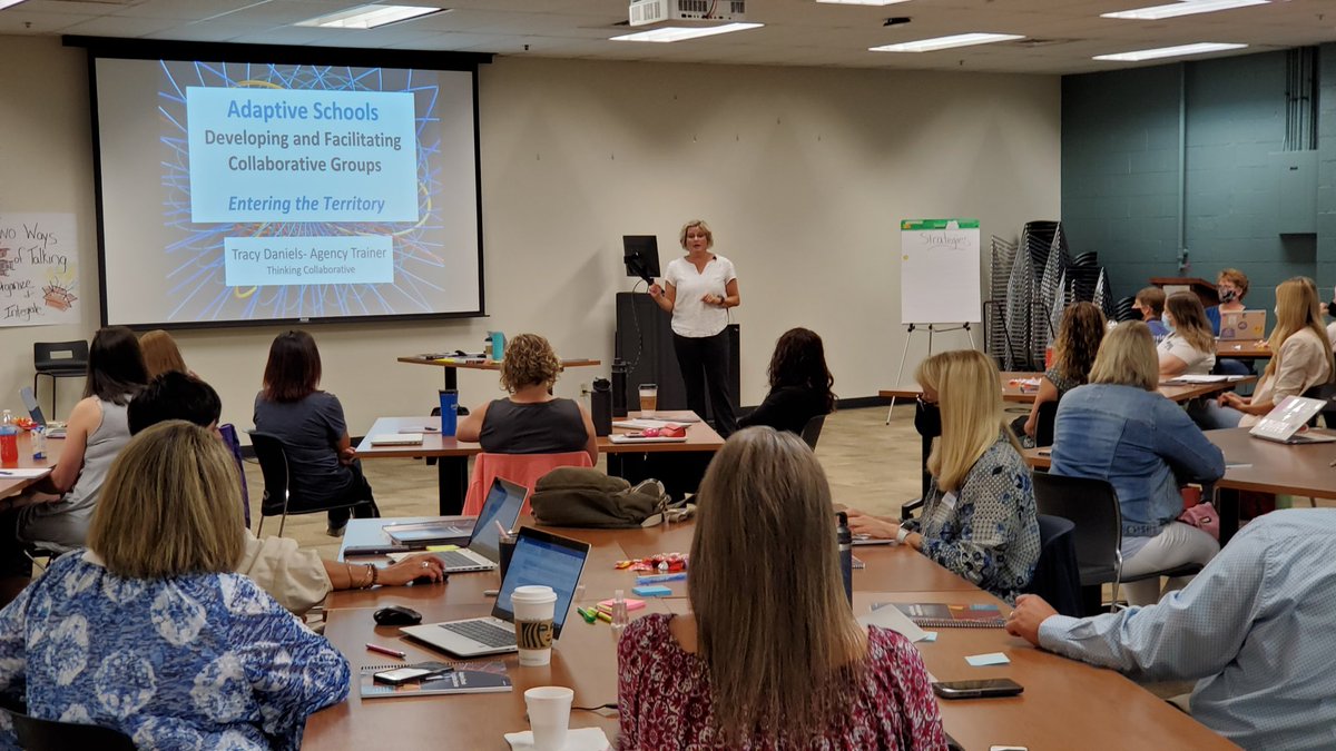 The talented <a href="/tdaniels03/">Tracy Daniels</a> leads <a href="/AdaptiveSchools/">Adaptive Schools</a> learning for her fellow <a href="/officialSPS/">Springfield Public Schools</a> leaders.  Great work and a critical part of how highly effective professional learning communities operate... maximizing the power of the team. <a href="/SunshineBees/">Sunshine Elementary</a>