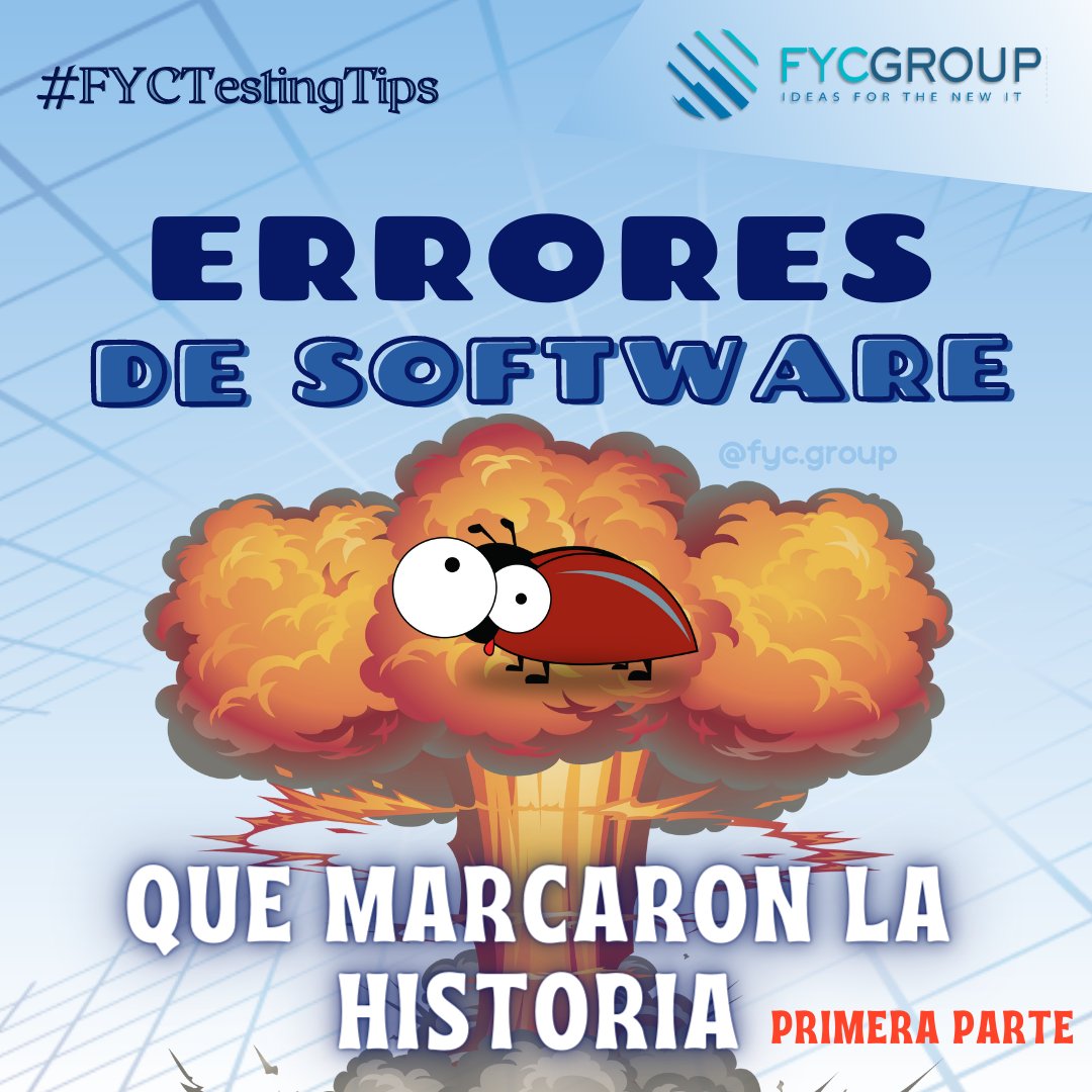 fycgroup's tweet image. 🐞Y hoy en #FYCTestingTips 🐞
🔗En nuestra historia han ocurrido una gran cantidad de fallos causados por #erroresdesoftware, originando numerosas pérdidas económicas y humanas.
Míralo aquí bit.ly/2VxZfVe

#PruebasDeSoftware #CalidaddelSoftware #SoftwareTesting #Testing