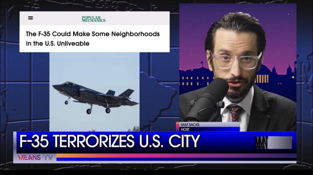 MMNonMeansTV's tweet photo. New film Jet Line captures life in Burlington, VT where residents are tormented by F-35 flights overhead. Co-director @patrickmccormac joins me to talk about it. You can stream Jet Line on https://t.co/Dheg3XKZlD https://t.co/2JD303MBJ4
