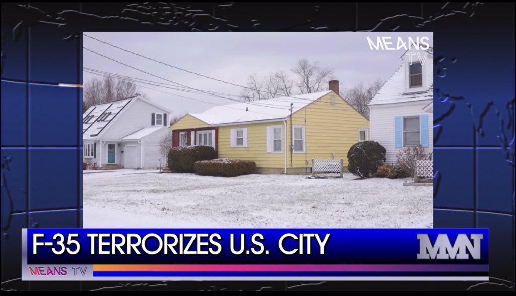 MMNonMeansTV's tweet photo. New film Jet Line captures life in Burlington, VT where residents are tormented by F-35 flights overhead. Co-director @patrickmccormac joins me to talk about it. You can stream Jet Line on https://t.co/Dheg3XKZlD https://t.co/2JD303MBJ4