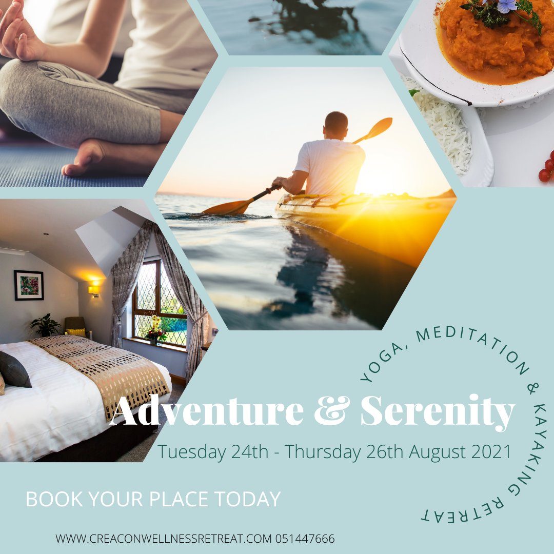 Join us for an #Adventure &amp; #Serenity #Retreat with revitalising &amp; restoring #Yoga, soothing #Meditation &amp; #Mindfulness classes &amp; nutritious meals surrounded by the lush countryside tranquillity with an amazing &amp; unique Sea Cave Kayaking Experience. #visitwexford #makingmemories