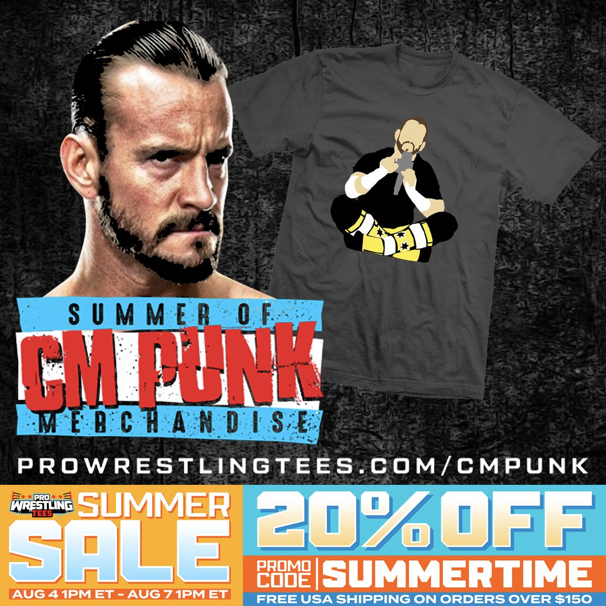 WrestlingDesign's tweet photo. I designed one of @CMPunk's first @PWTees and for whatever reason (🤷‍♂️🙊) you seem to be buying loads of them lately - so why not get 20% off using the code Summertime and have the t-shirt for when... anything happens.
https://t.co/u3lAoDel5Z https://t.co/xqJhviwiZw