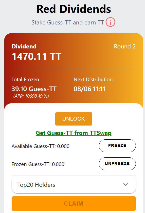 ttguessofficial's tweet photo. Good news! Our Red Dividends is coming.
Join and stake Guess-TT(LPToken) now! 

And don't worry, the current dividends(Green dividends) pool will continue. 
Let dividends become your passive income now! 
#TTGuess #ThunderCoreHub #dApps 

See more details👉https://t.co/dnmXciJYqx https://t.co/Qw0zMOLrgA