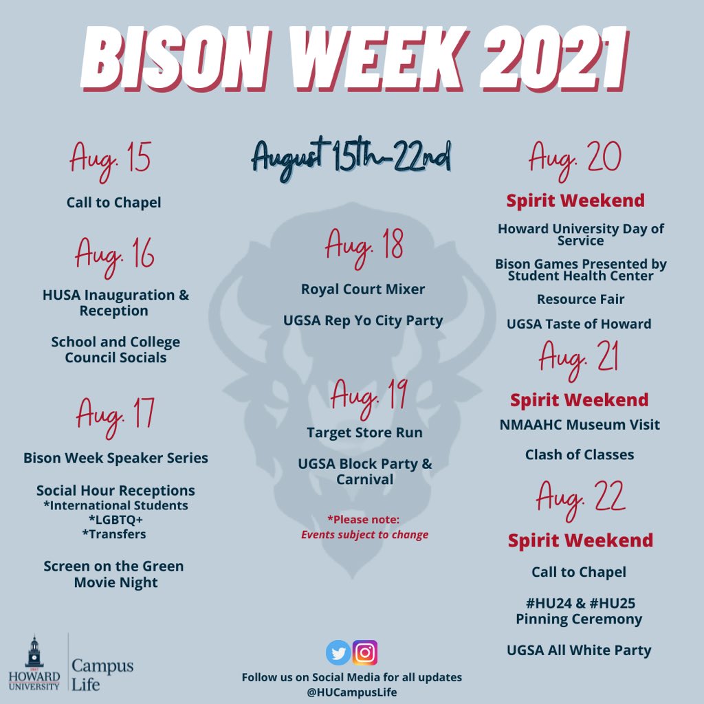 Stay tuned for the official flyer release with event details tomorrow at 3pm EST🥳 #BisonWeek