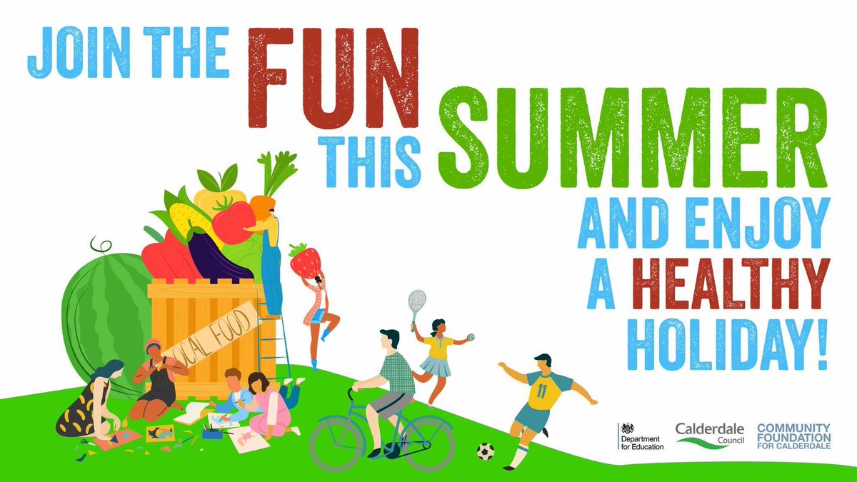 ActiveCdale's tweet photo. ☀️ Bookings are still live for Calderdale Healthy Holidays ☀️

FREE places are  available at various holiday activity clubs across @Calderdale this summer.

For more information and to book a place for your child, visit https://t.co/ImZwzeG3X7

#CalderdaleHealthyHolidays https://t.co/cgqxJoJ4UV