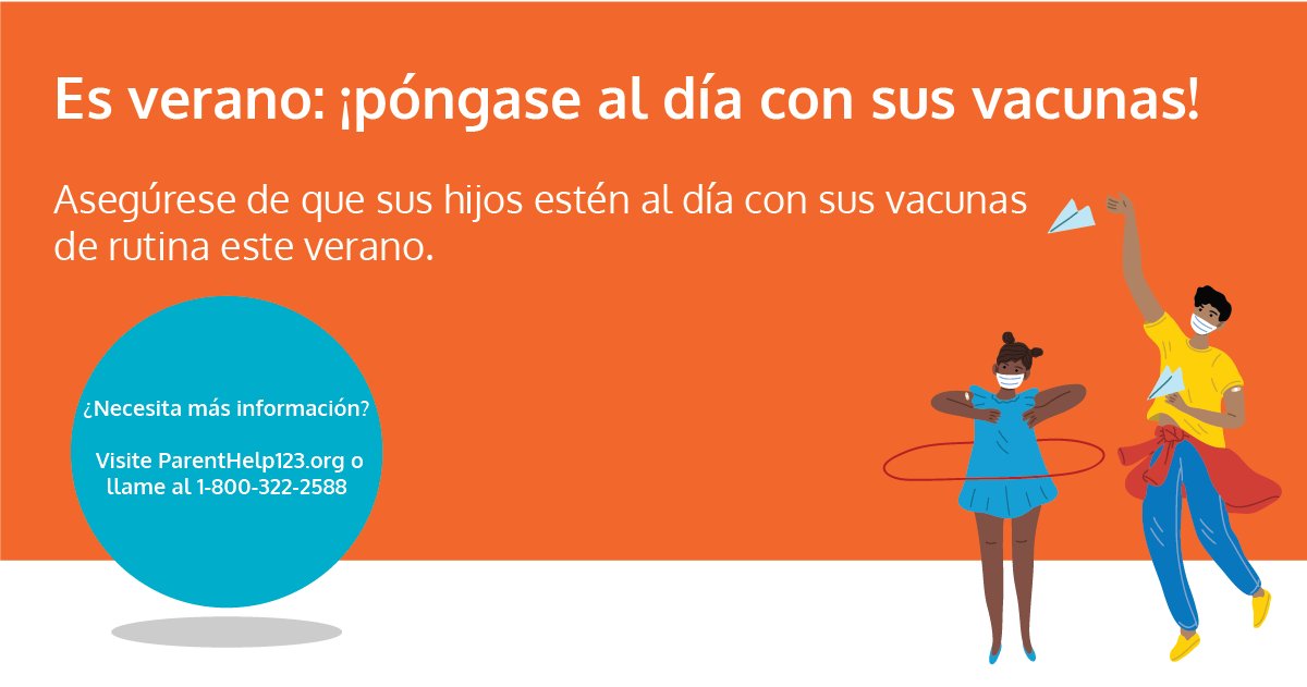 spokanehealth's tweet image. Este verano, asegúrese de que sus hijos estén al día con vacunas requeridas para la escuela y también contra el COVID-19 para niños de 12 años en adelante. Llame a su médico o proveedor para hacer un plan. Más información: ow.ly/e30C50FHprN #VaxIntoSummer #Vacúnate