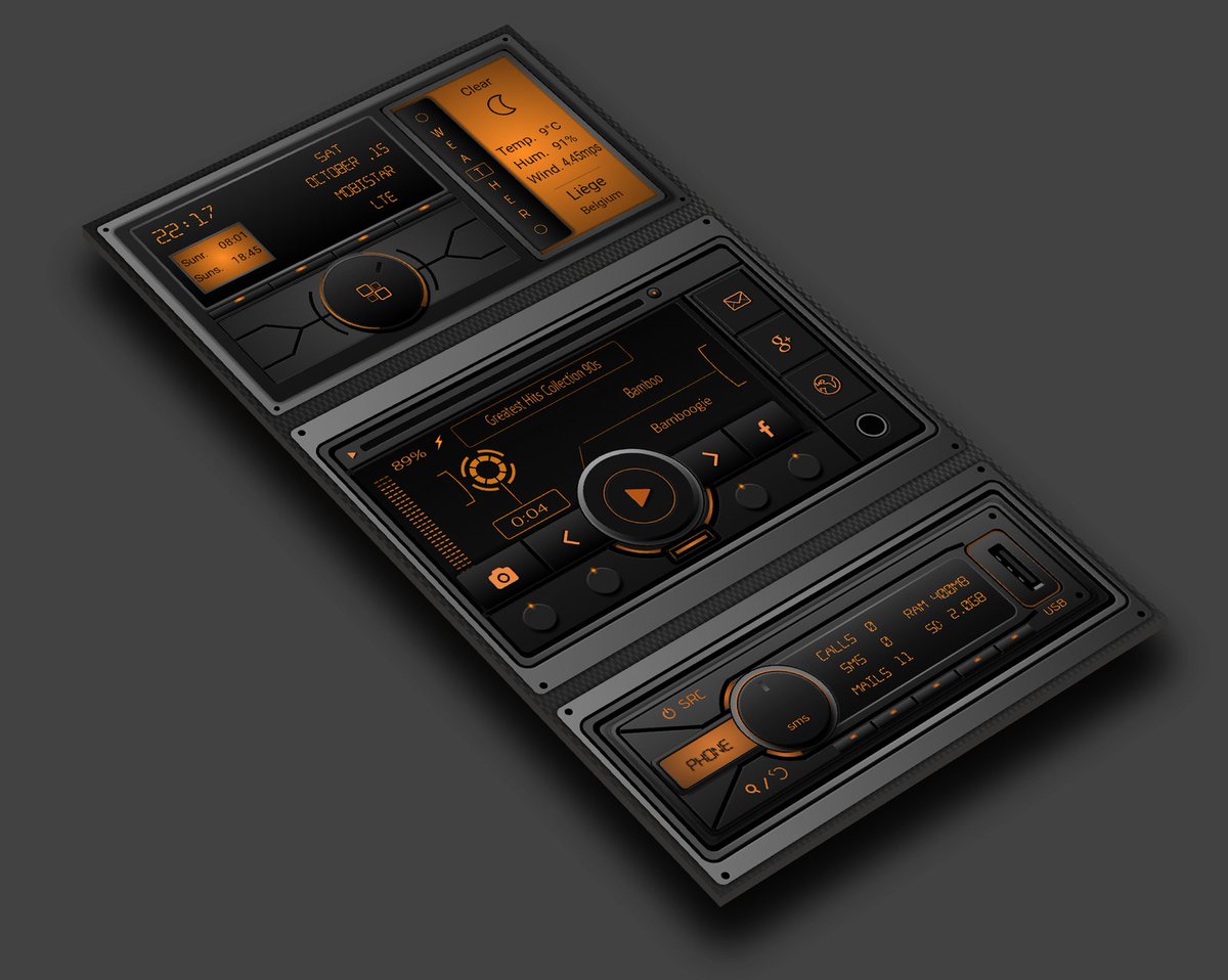 Lostseven73's tweet photo. #android #zooper #Customization
°The purpose of this one made with zooper ,was to seems a big car reciever.
It tooks me 2 days to finish it,because it was all made from scratch without any png
°Template @GalerVodgals
°😉👍 https://t.co/4wjbWkLZms