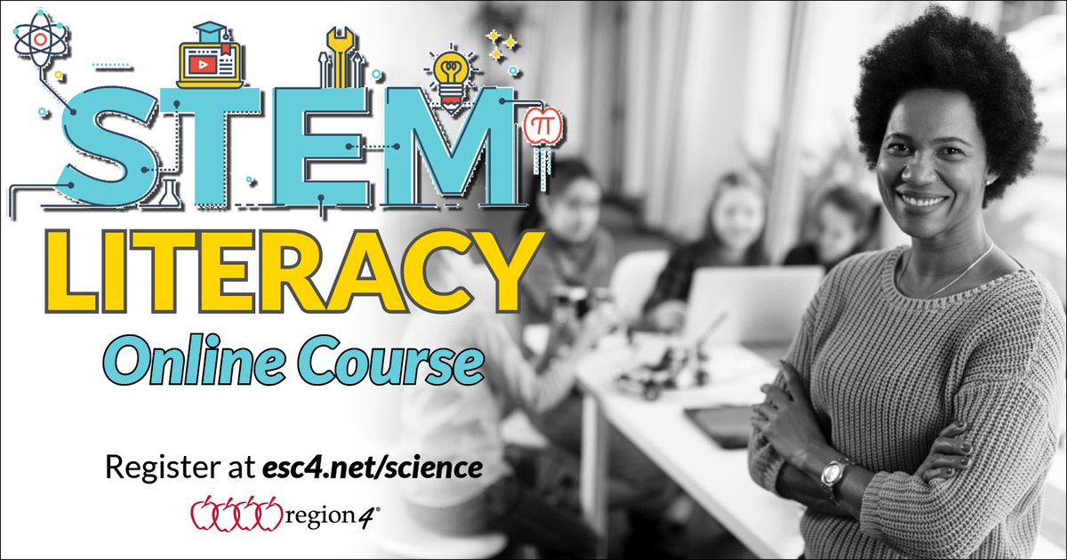 Region4Science's tweet photo. STEM Literacy
Online Course
Discuss #STEM literacy and its importance. Explore strategies that can be used before, during & after reading that allow for independent and collaborative student work.
Details about this self-paced, asynchronous course: https://t.co/SXd1nQSbeo https://t.co/wZQ9hxnn2S