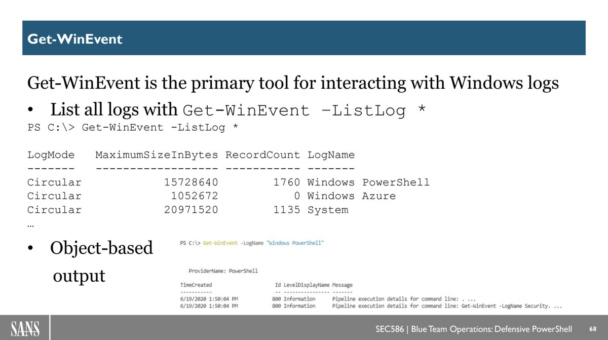 SecHubb's tweet photo. Today's PowerShell tip from @jcjohnson34's new #SEC586 Defensive #PowerShell/Automation course: Easily parse/hunt Windows event fields using Get-WinEvent &amp; XML cast to grab single data fields. Example use: Find unique proc creation from Sysmon EventID 1. 🔥https://t.co/5fOAmbG5Pj https://t.co/LJ2PeXajk6