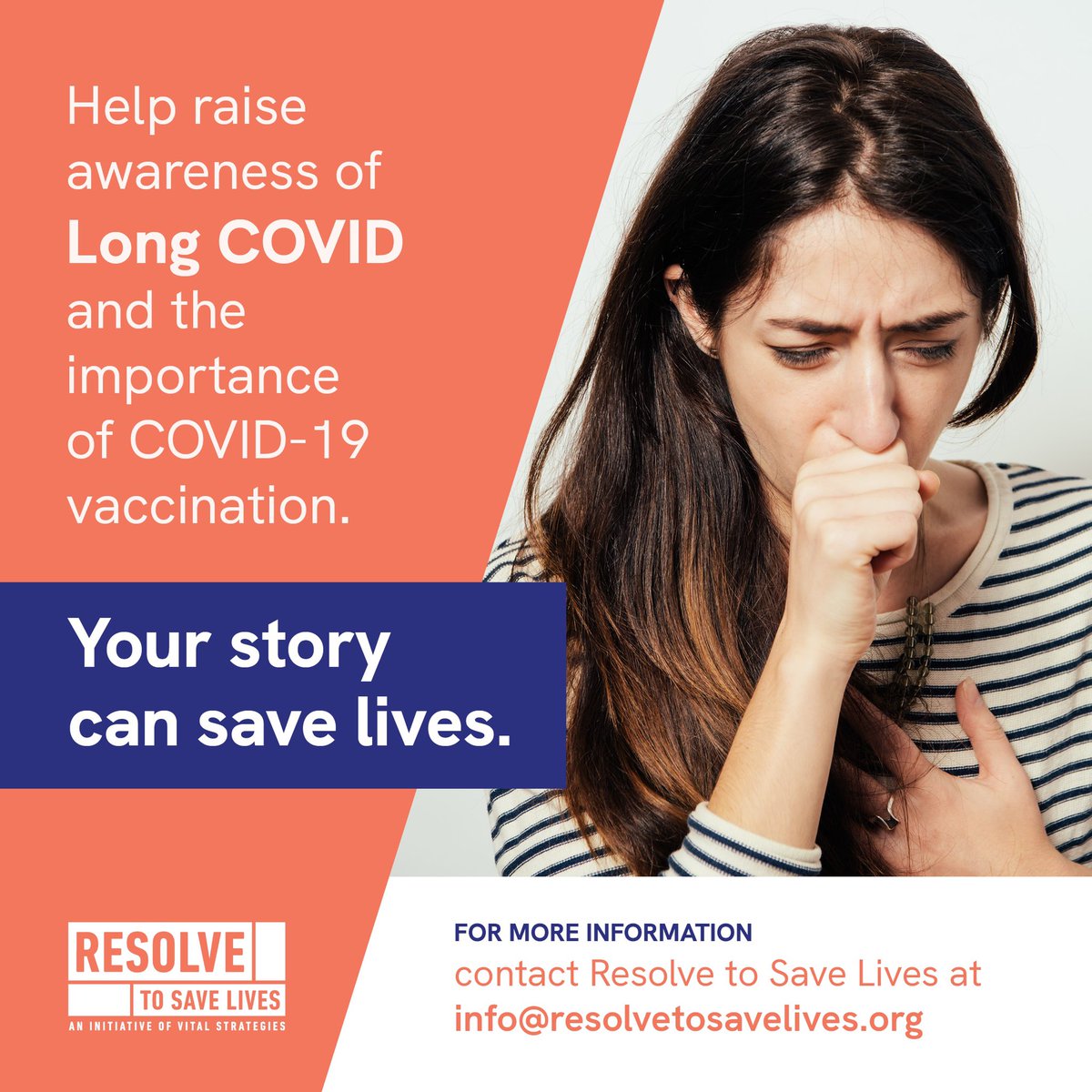 📣 <a href="/ResolveTSL/">Resolve to Save Lives</a> is searching for Long COVID patients to feature in a media campaign. If you are 18-29, fully vaccinated, had a confirmed case of COVID-19 and have long COVID symptoms, please contact info@resolvetosavelives.org to learn more. <a href="/dianaberrent/">Diana Berrent Güthe</a> <a href="/DrTomFrieden/">Dr. Tom Frieden</a>