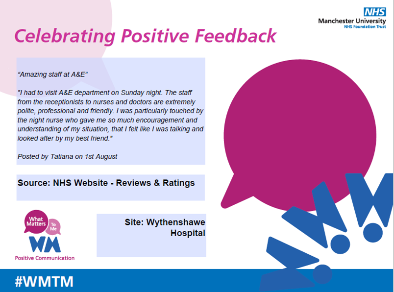 MFT_PatientExp's tweet photo. To close our #ThoughtfulThursday we want to share with you one last #RecentReview that was left on the NHS website 🎉 Well done to @EmergencyDepar2 for this fabulous feedback! Lovely to see such #PositiveCommunication displayed by our staff 🥰 #WMTM https://t.co/NZFWGfouq0