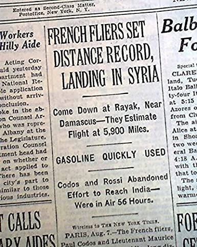 Another day, another record! Lts. Paul Codes and Maurice Rossi who, #OTD in 1933, began a record-breaking straight-line distance flight (5,900 mi.) between New York and Rayak, Syria in their Blériot 110 monoplane.
Repost: <a href="/One_More_Orbit/">One More Orbit</a> 
#breakrecords #aviator #pilot