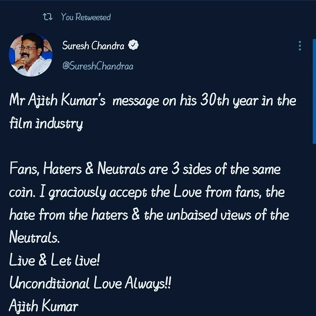 YennaiArindhaal's tweet image. வாழு, வாழ விடு...! - #ThalaAjith ❣

#30YearsOfAjithKumar #AjithKumar #Thala #Valimai #ValimaiFirstSingle