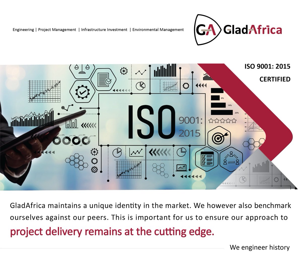 GladAfricaGroup's tweet photo. We believe it is important that GladAfrica maintains a unique identity in the market. We however also benchmark ourselves against our peers. This is important for us to ensure our approach to project delivery remains at the cutting edge. 
#GladAfricaGroup #WeEngineerHistory https://t.co/eapBifb70f