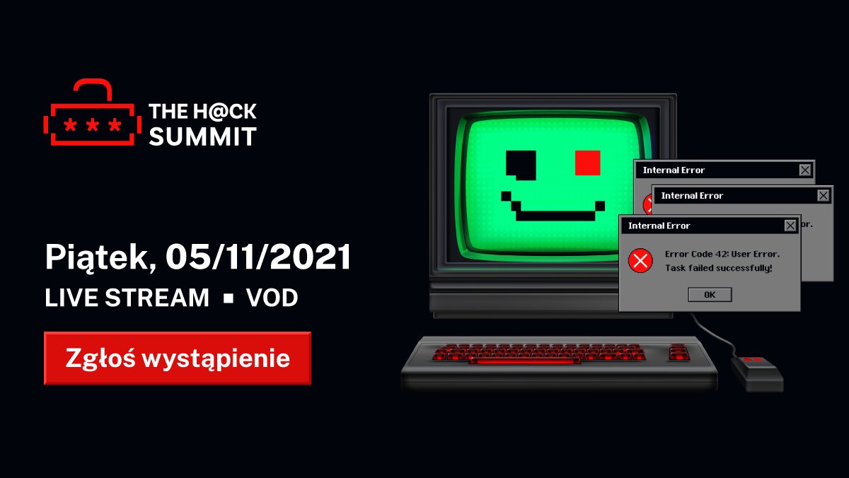 Zgłoś wystąpienie w ramach #CallForPapers i zostań prelegentem #TheHackSummit2021. Agenda pokrywająca wszystkie obszary #ITSecurity, więcej na stronie: bit.ly/ths21cfp
<a href="/CYBER_MIL_PL/">CYBER_MIL_PL</a>