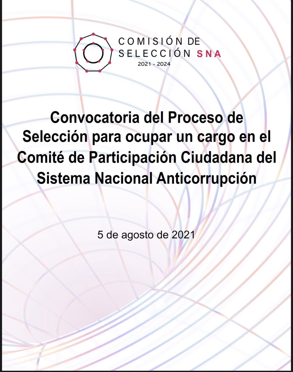 Me encuentro en la presentación de la Convocatoria para ocupar un cargo en el <a href="/ComiteCPC/">CPC</a> del Sistema Nacional Anticorrupción, que organiza la <a href="/comision_sna/">Comisión de Selección del SNA</a>.

💻Sigue la transmisión en las RRSS del <a href="/comision_sna/">Comisión de Selección del SNA</a>
