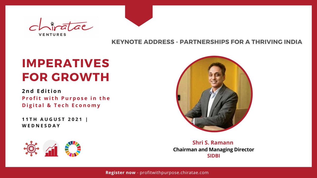 ChirataeVC's tweet photo. Announcing – Imperatives For Growth – 2nd Edition of our sustainable investing series, Profit with Purpose. Here, senior industry leaders will share perspectives on impact created through private investments. 

Join us on 11th August at 11 am

Register at: https://t.co/DYwDSXsHqs https://t.co/PIc7pNLqOn