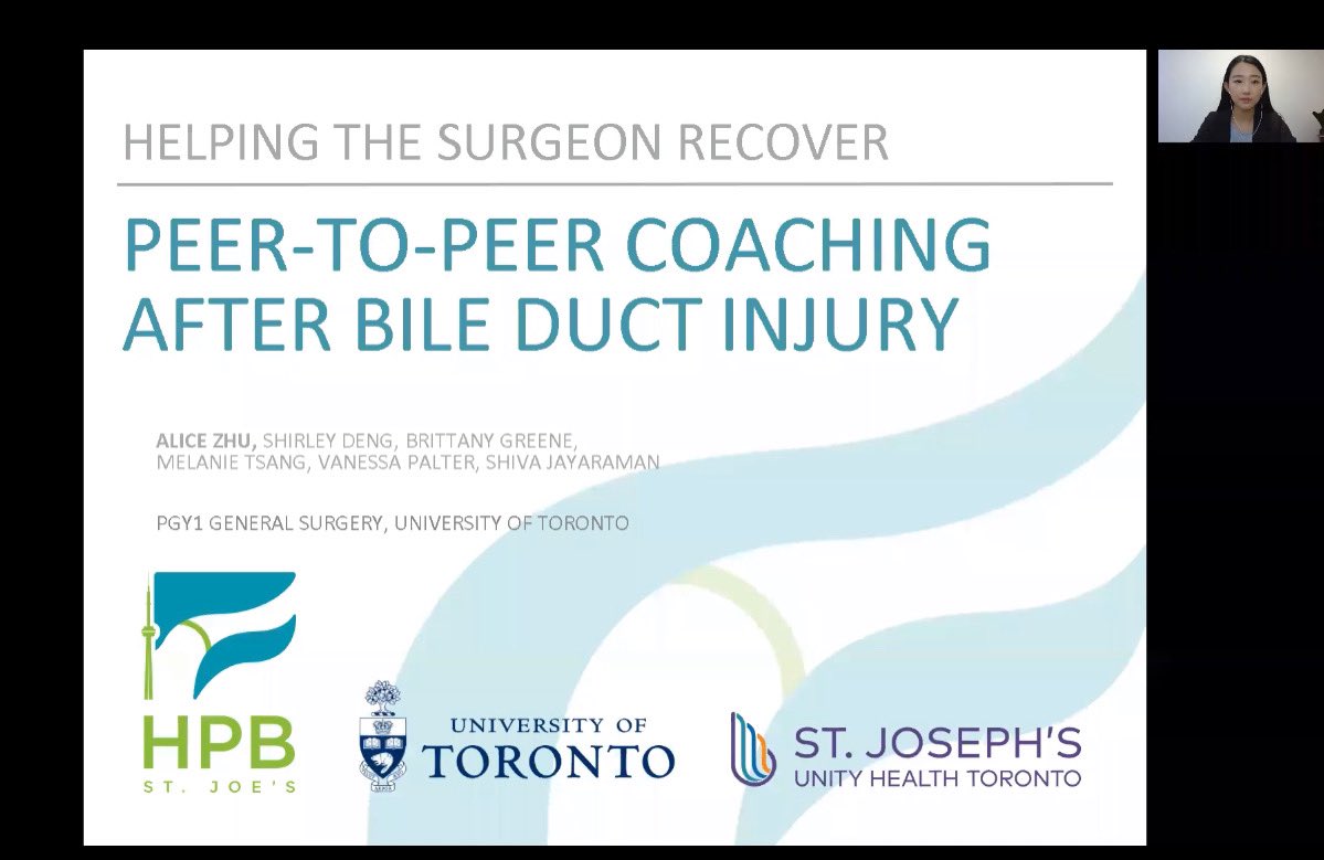 Amazing podium presentation <a href="/AHPBA/">AHPBA</a> 2021 meeting by rising star PGY1 <a href="/UofTGSx/">UofT General Surgery</a>’s own Dr.<a href="/iAliceZhu/">Alice Zhu</a> She shared our work on peer coaching in bile duct injury. Pretty awesome for PGY6weeks. Too bad us 🇨🇦 peeps couldn’t make it #AHPBA2021 <a href="/IHPBA/">IHPBA</a> <a href="/CAGS_ACCG/">Cdn General Surgeons</a> <a href="/UofTSurgery/">U of T Department of Surgery</a> <a href="/uoftmedicine/">Temerty Medicine</a>